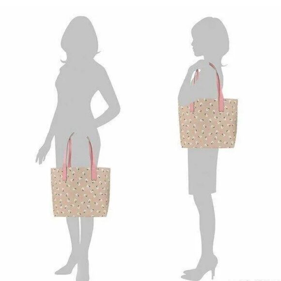 NWOT Kate Spade ♠️ New York Floral Ditsy Tote Beige With Matching Zipper Pouch - Picture 14 of 16